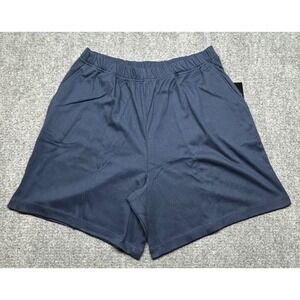 Roaman's Lounge Shorts Womens L 18/20 Elastic Waist Blue Comfy Casual New